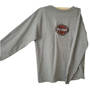 Harley Davidson Youth Large Gray Long Sleeve shirt Redwood Eureka, California